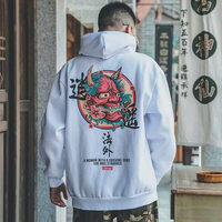 Moda chłopcy fajne męskie bluzy z kapturem Hip hopowe japońskie bluzy w stylu Casual Streetwear mężczyźni kobiety luźne swetry Harajuku diabeł bluza z kapturem mężczyzna 2